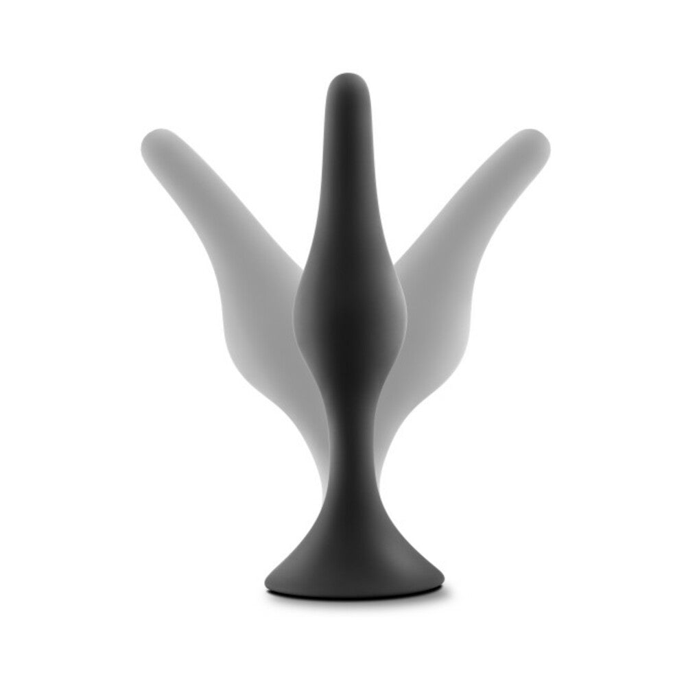 Anal Adventures Platinum Silicone 3-Piece Beginner Plug Kit Black