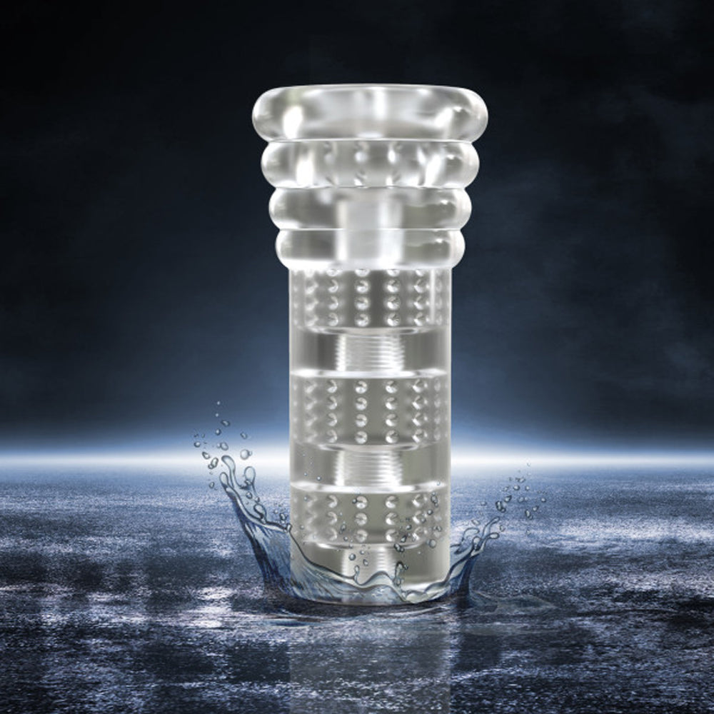 M for Men All Nighter Glow in the Dark Textured Stroker Clear