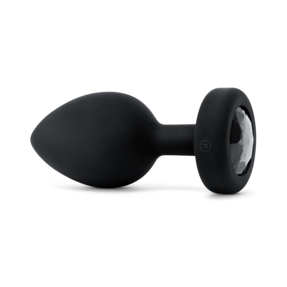 b-Vibe Vibrating Jewel Rechargeable Remote-Controlled Anal Plug with Gem Base Black Diamond XX-Large