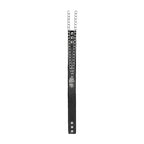 Ouch! Black & White Adjustable Bonded Leather Collar With Hand Cuffs & Chain Black