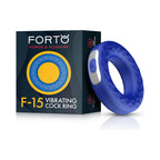 Forto F-15 Rechargeable Silicone Vibrating Cockring Blue