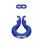 Forto F-24 Rechargeable Silicone Textured Vibrating Cockring Blue
