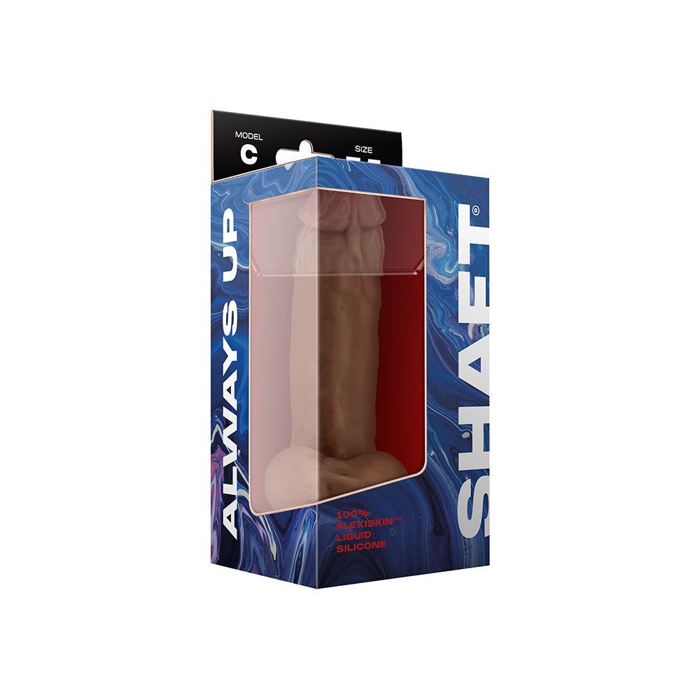 Shaft Model C: 7.5 in. Dual Density Silicone Dildo with Balls Oak