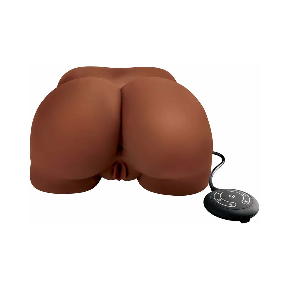 PDX Elite Milk Me Silly Remote-Controlled Vibrating Rotating Dual-Entry Mega Masturbator Brown