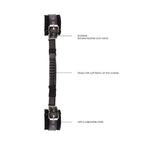 Ouch! Black & White Adjustable Bonded Leather Wrist Cuffs With Handle Black