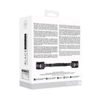 Ouch! Black & White Adjustable Bonded Leather Wrist Cuffs With Handle Black