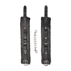 Ouch! Black & White Adjustable Plush Bonded Leather Ankle Cuffs Black