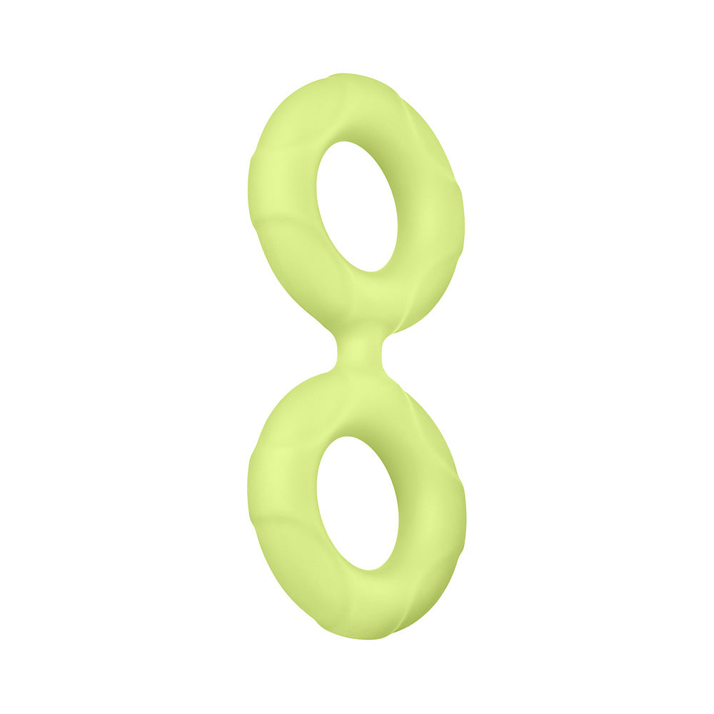 Forto F-81 Liquid Silicone Cock & Ball Double Ring Small Glow