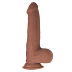 Realcocks Dual Layered Uncut Slider Fat Dick 9 in. Brown