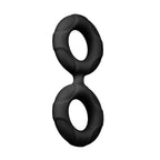 Forto F-81 Liquid Silicone Cock & Ball Double Ring Small Black