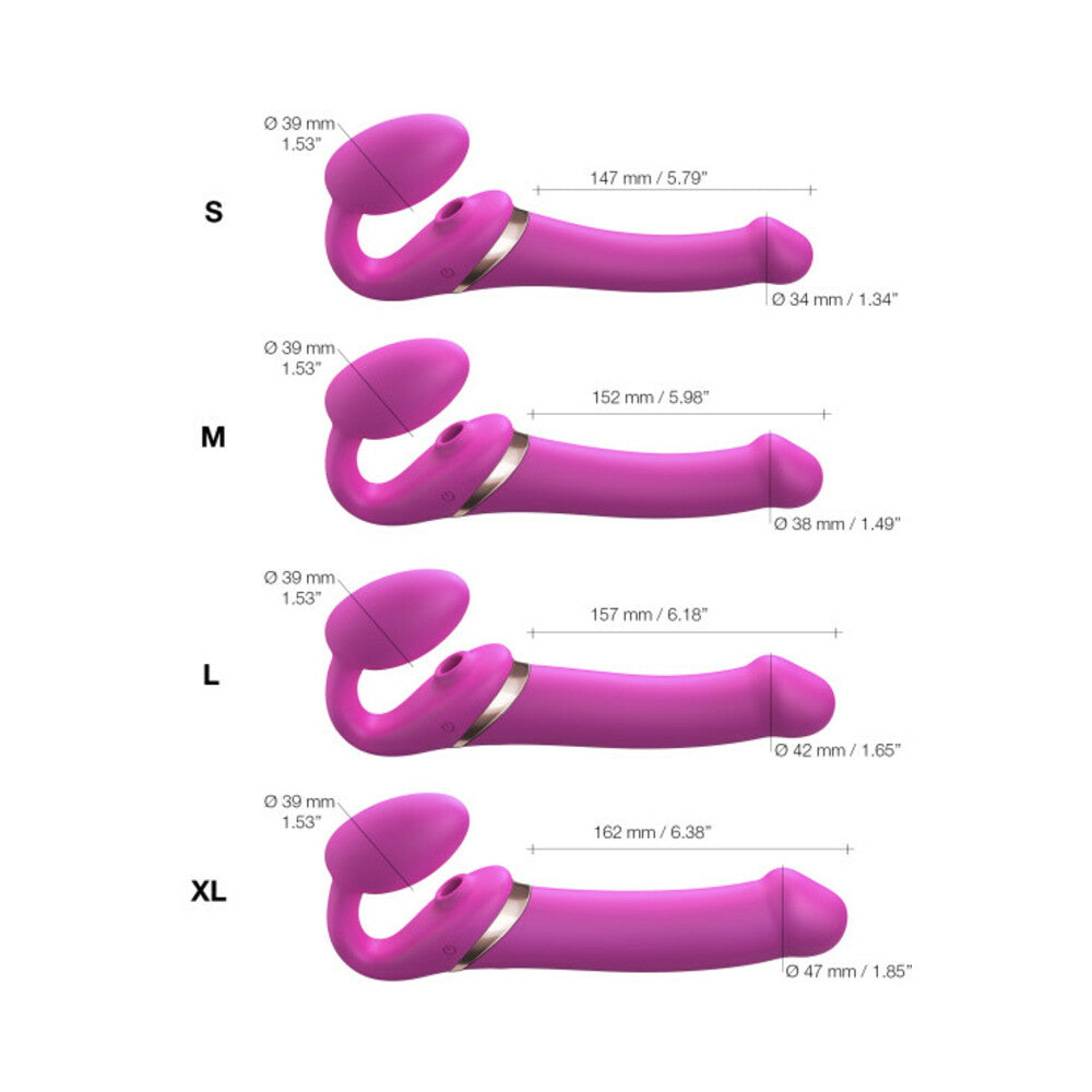Strap-On-Me Multi Orgasm Bendable Strapless Strap-On Fuchsia Large