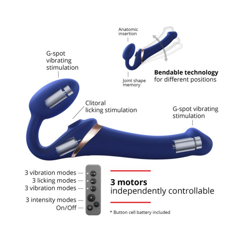 Strap-On-Me Multi Orgasm Bendable Strapless Strap-On Night Blue Large