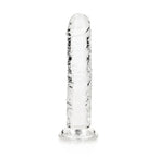 RealRock Crystal Clear Straight 6 in. Dildo Without Balls Clear