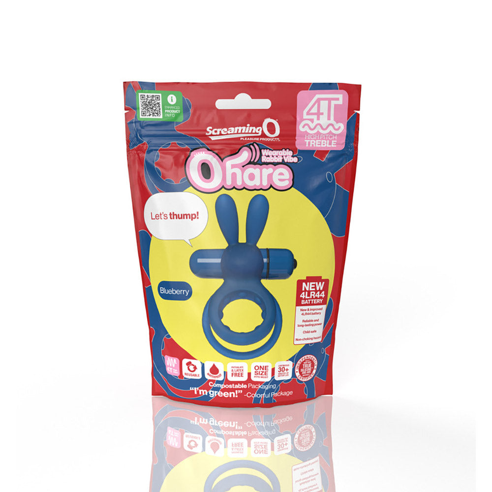 Screaming O 4T Ohare Vibrating Rabbit Double Cockring Blueberry