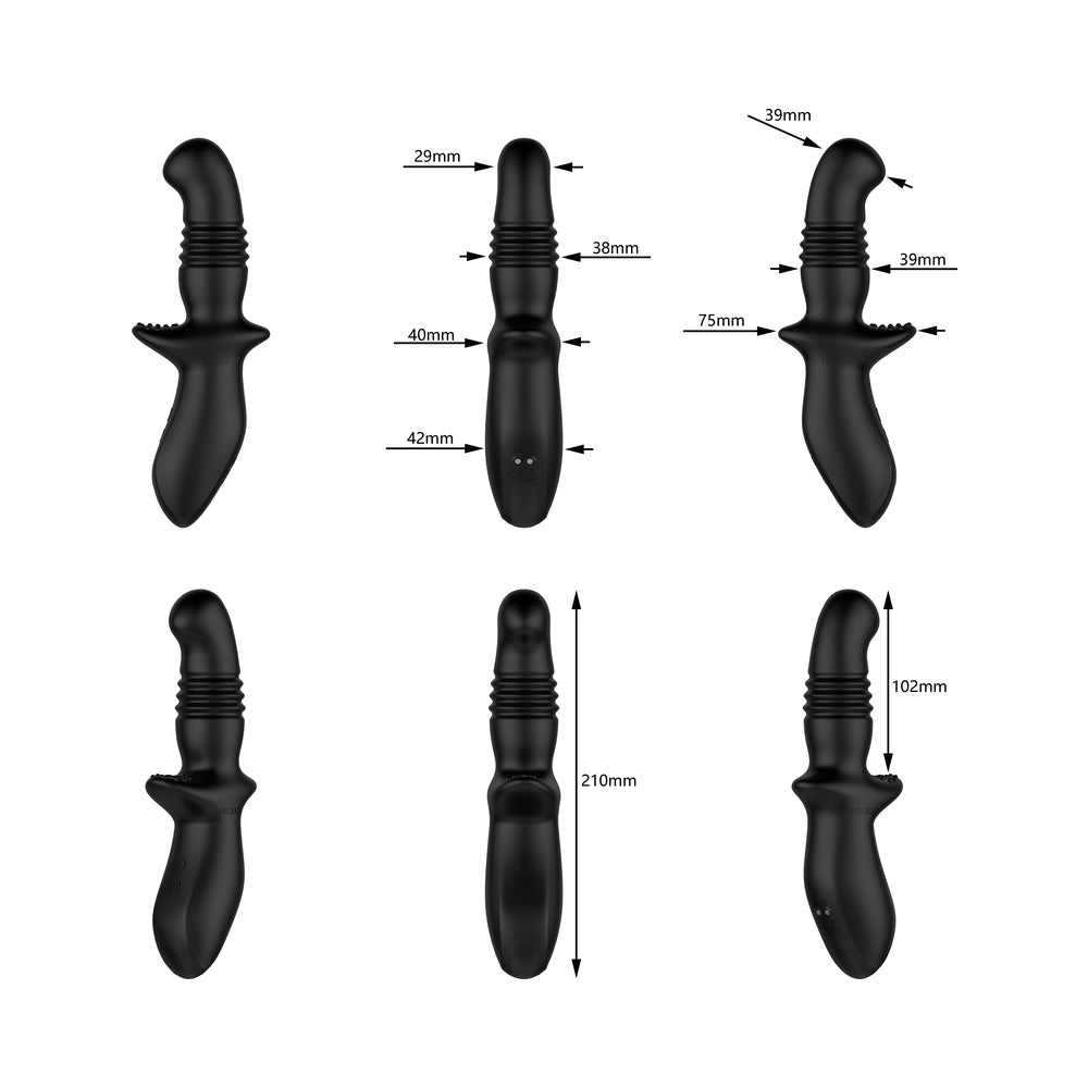 Nexus Thrust Rechargeable Thrusting Vibrating Probe Black
