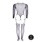 Le Desir Shade Kalyke XXIII Bodystocking with Turtleneck Black Queen Size