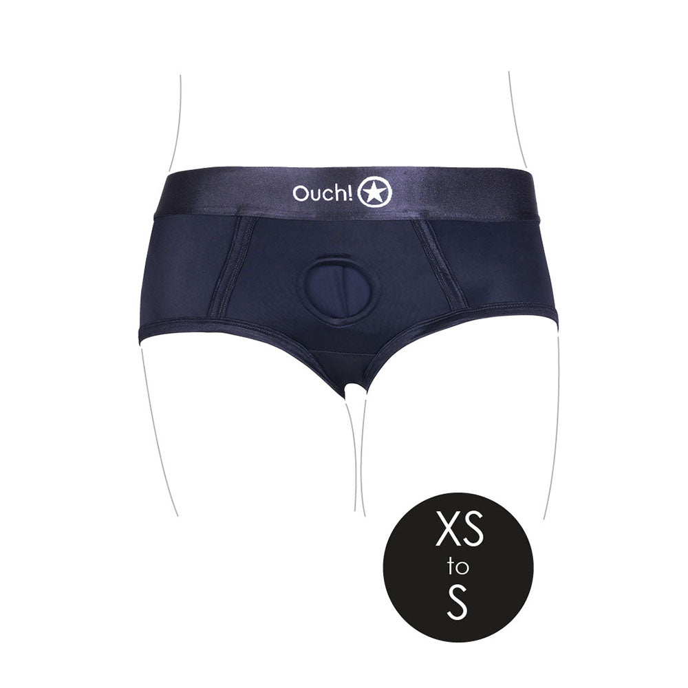 Ouch! Vibrating Strap-on Brief Black XS/S