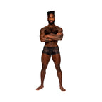Male Power Sassy Lace Mini Short Sheer Pouch Black S
