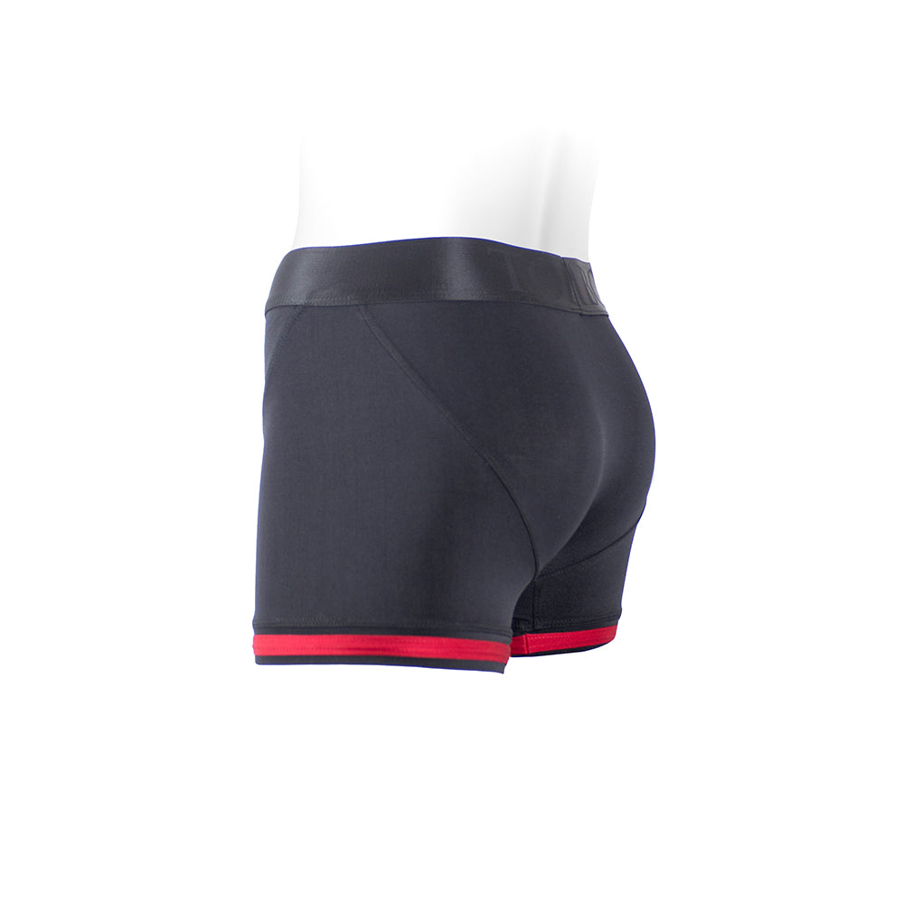 SpareParts Tomboii Nylon Boxer Briefs Harness Black/Red Size M