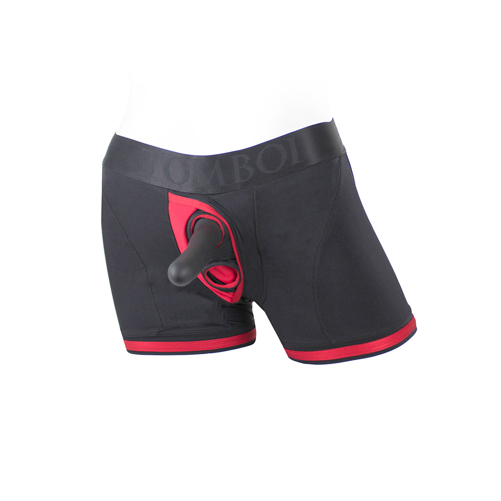 SpareParts Tomboii Nylon Boxer Briefs Harness Black/Red Size M