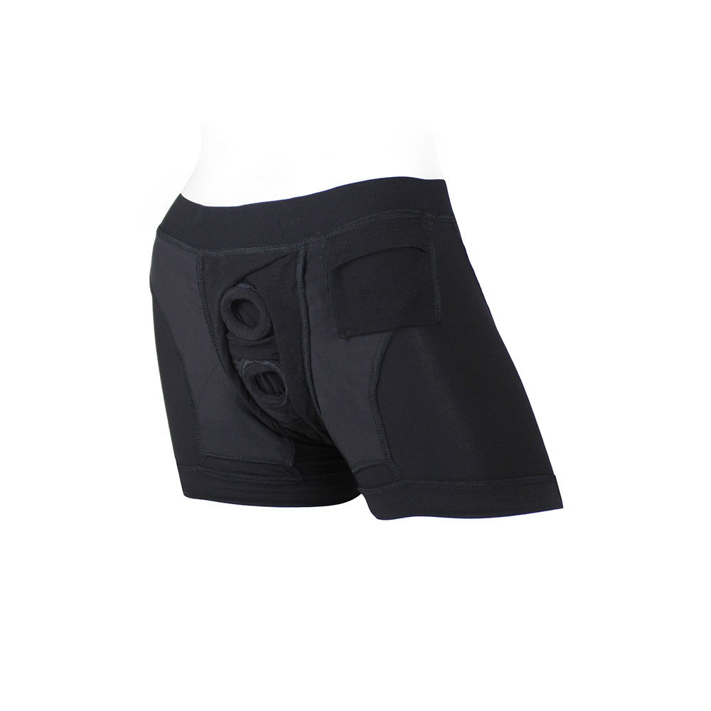 SpareParts Tomboii Rayon Boxer Briefs Harness Black Size M