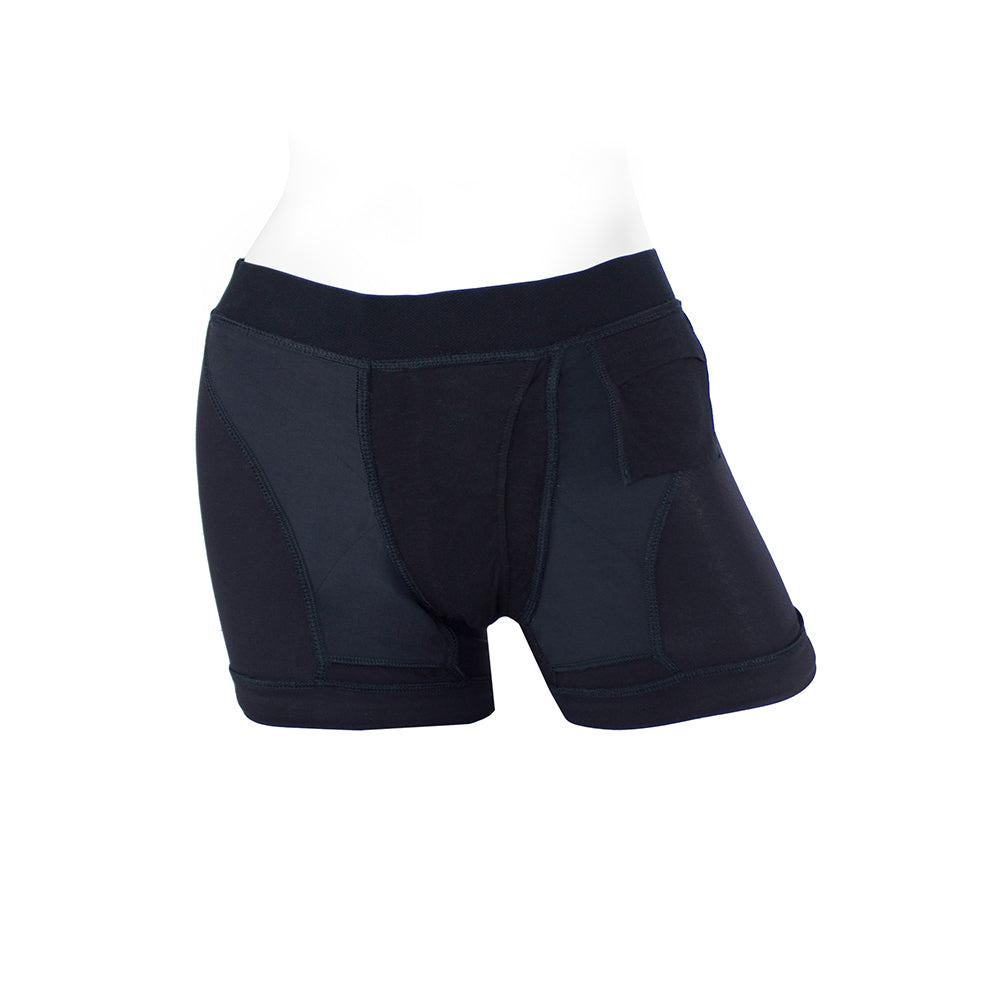 SpareParts Tomboii Rayon Boxer Briefs Harness Black Size L