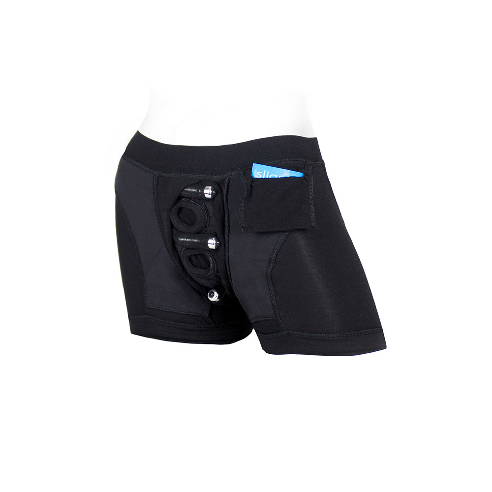SpareParts Tomboii Rayon Boxer Briefs Harness Black Size L