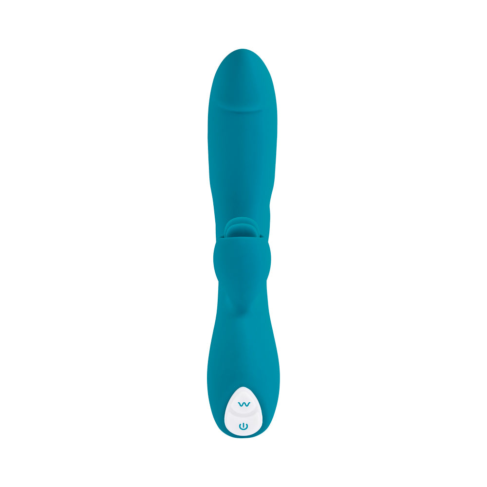 Evolved Fierce Flicker Rechargeable Dual Stim Vibe Silicone Teal