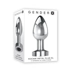 Gender X Rockin'' Metal Plug XL Rechargeable Vibrating Anal Plug Aluminum Silver