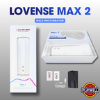 Lovense Max 2 Rechargeable Male Masturbator White Case Clear Sleeve