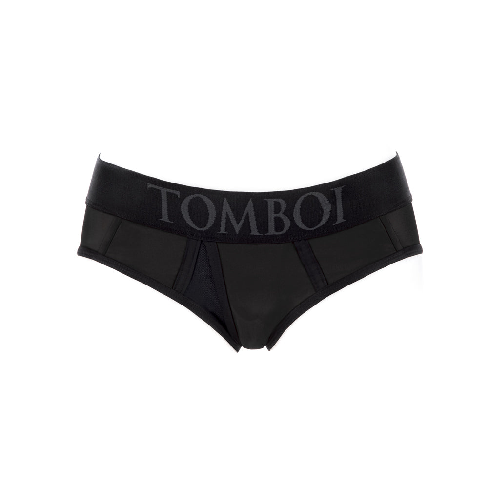SpareParts Tomboi Cover Brief Style Underwear Harness Nylon Black/Black 2XL
