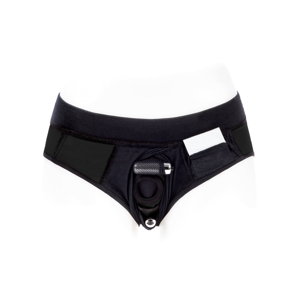 SpareParts Tomboi Cover Brief Style Underwear Harness Nylon Black/Black 3XL