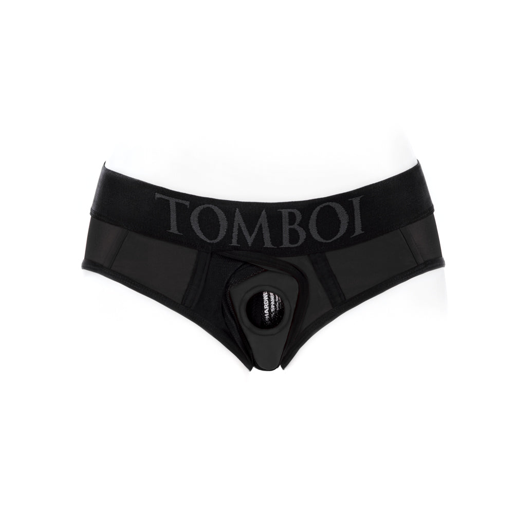 SpareParts Tomboi Cover Brief Style Underwear Harness Nylon Black/Black 5XL
