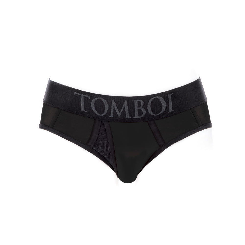 SpareParts Tomboi Cover Brief Style Underwear Harness Nylon Black/Black 5XL
