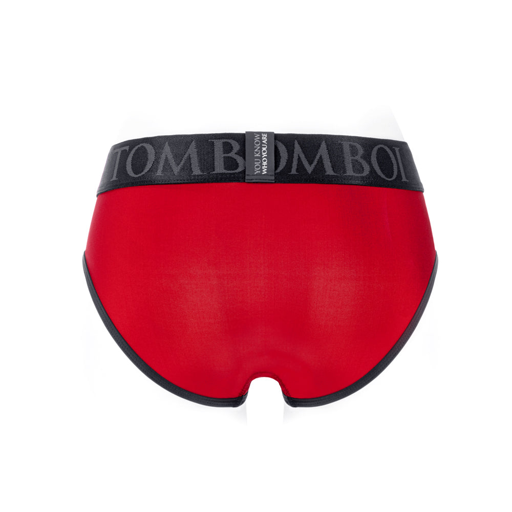 SpareParts Tomboi Cover Brief Style Underwear Harness Nylon Red/Black 5XL