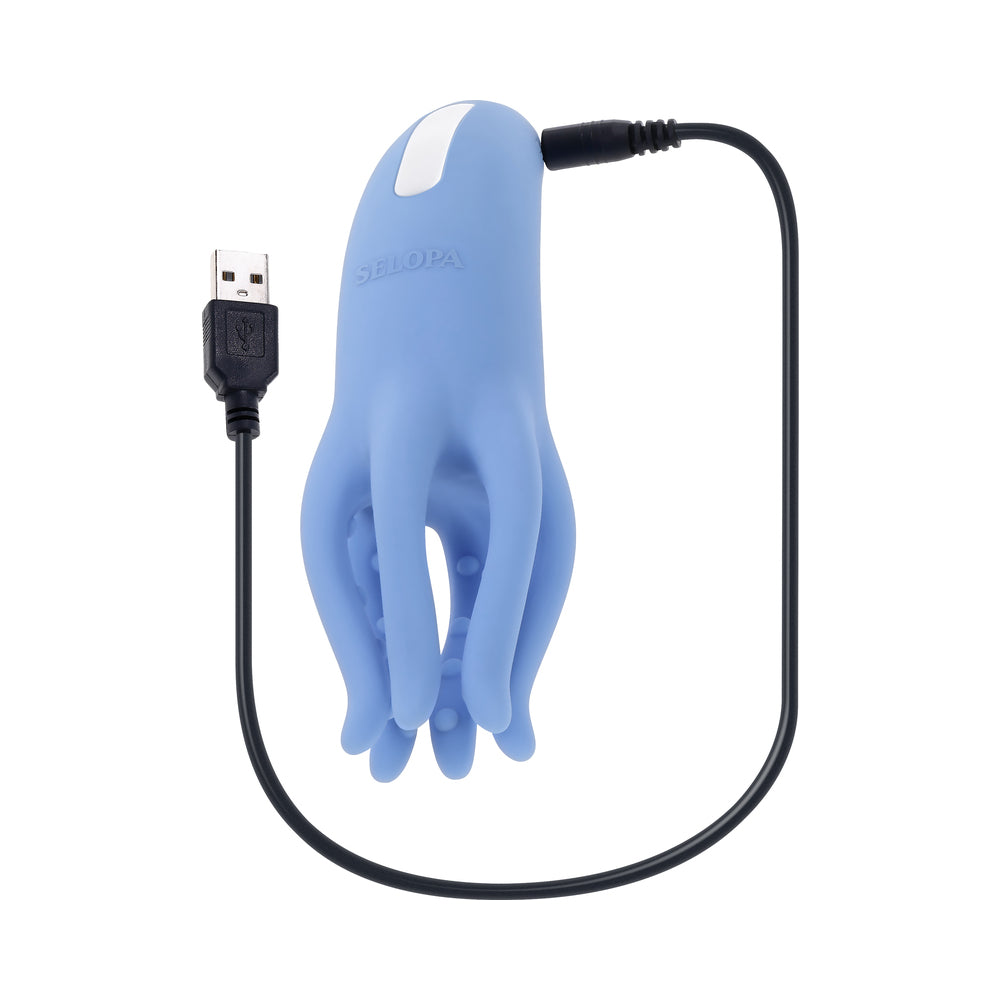 Selopa Tentacle Tickler Rechargeable Silicone Flexible Bead Vibrator Blue