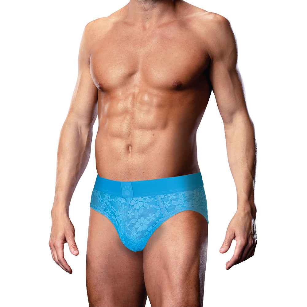Prowler Lace Open Back Brief Neon Blue L