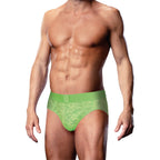 Prowler Lace Open Back Brief Neon Green XL