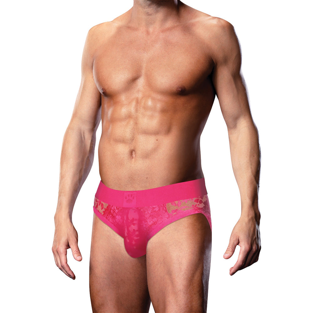 Prowler Lace Open Back Brief Pink S