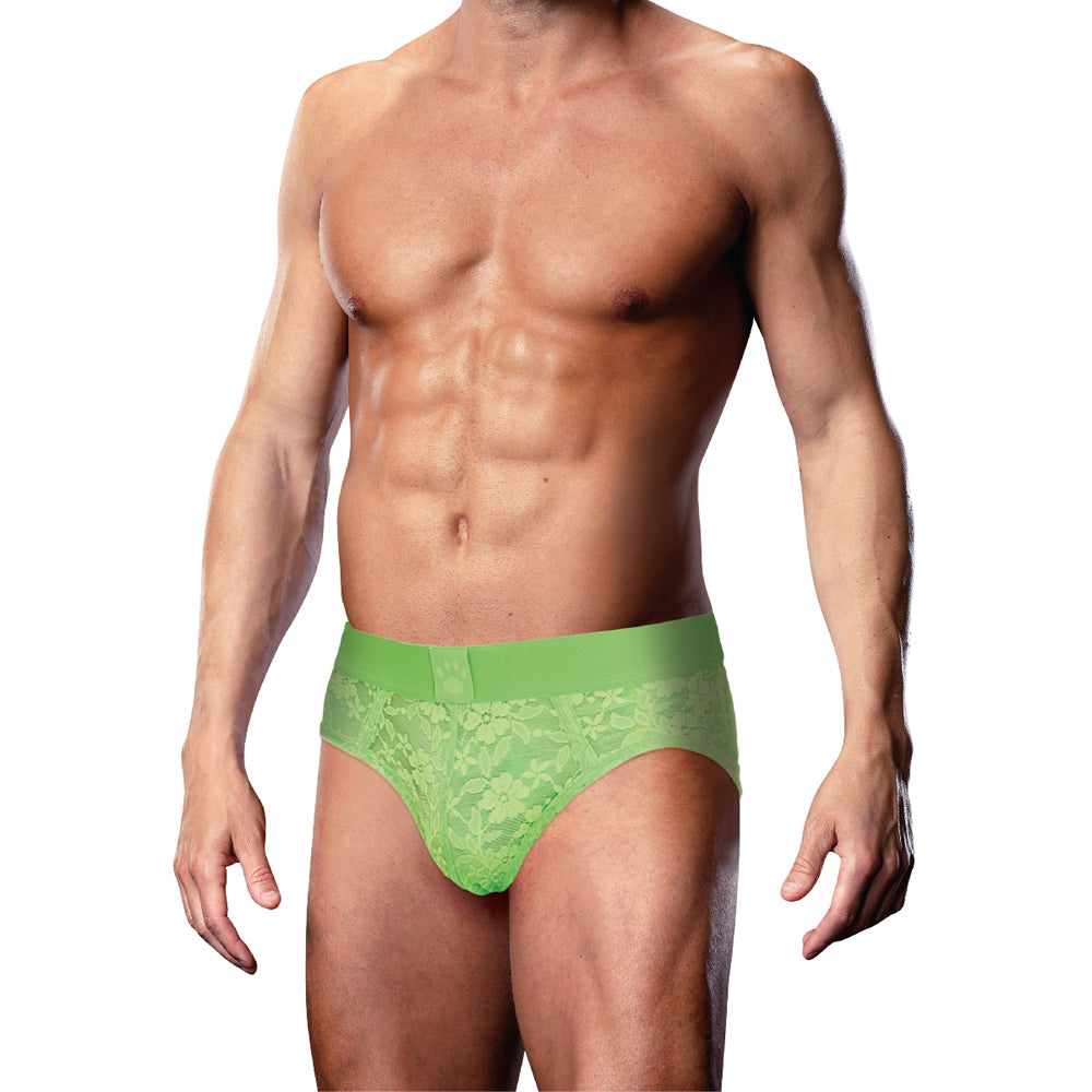 Prowler Lace Brief Neon Green L