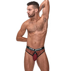 Male Power The Ultimate Duo CRB Cock Ring Thong & Black Cock Ring Burgundy L/XL