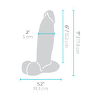 b-Vibe Slipskin Realistic Silicone Dildo 7 in. Girthy Mocha