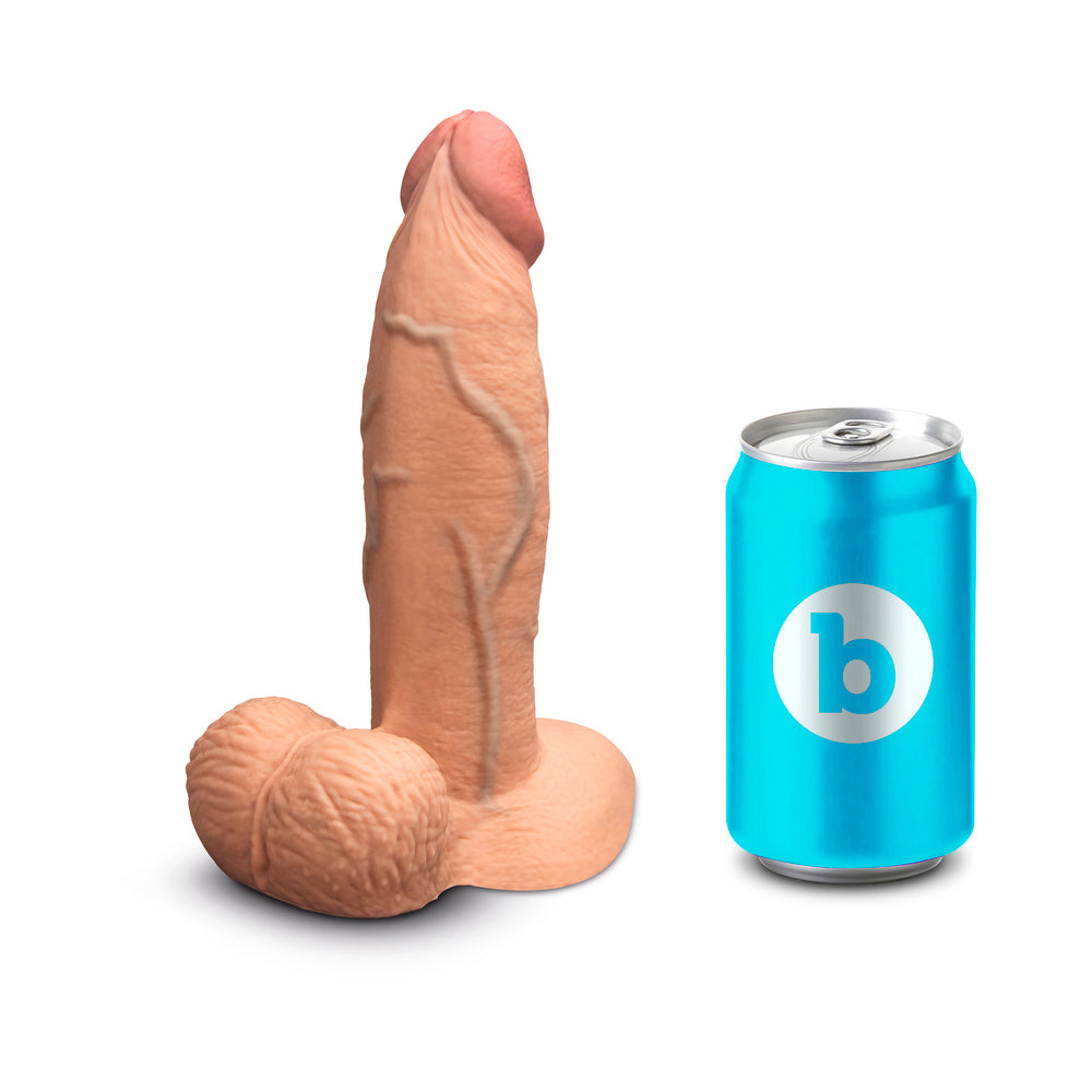 b-Vibe Slipskin Realistic Silicone Dildo 7 in. Girthy Mocha