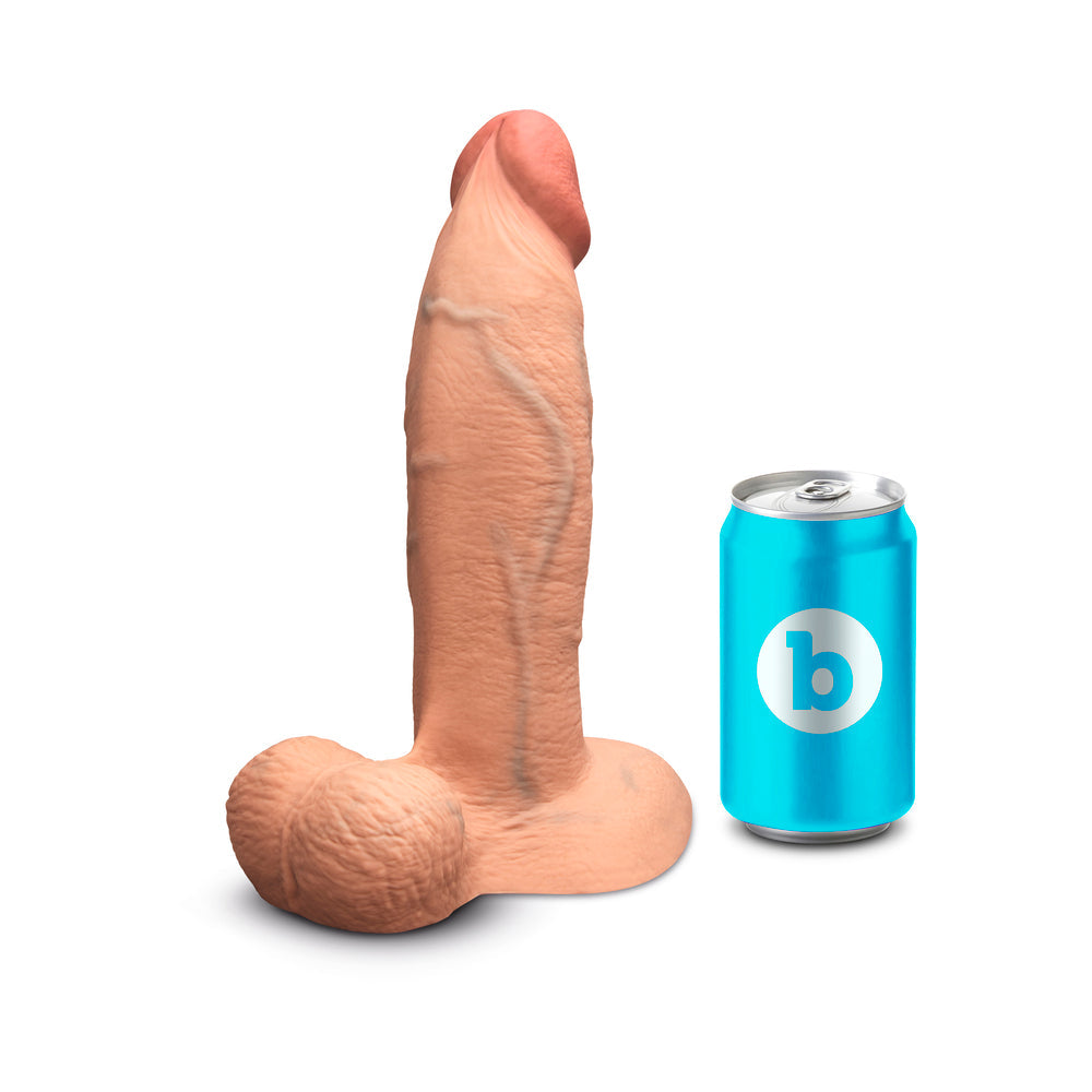 b-Vibe Slipskin Realistic Silicone Dildo 9 in. Girthy Mocha