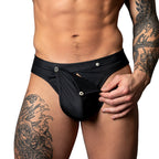 Male Power Oh Snap! Snap off Thong Black L/XL