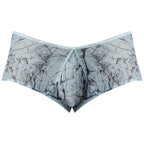 Male Power Marble Mesh Micro Mini Short Silver Blue S