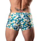 Male Power Cut It Out! Cutout Mini Short Blue/White XL