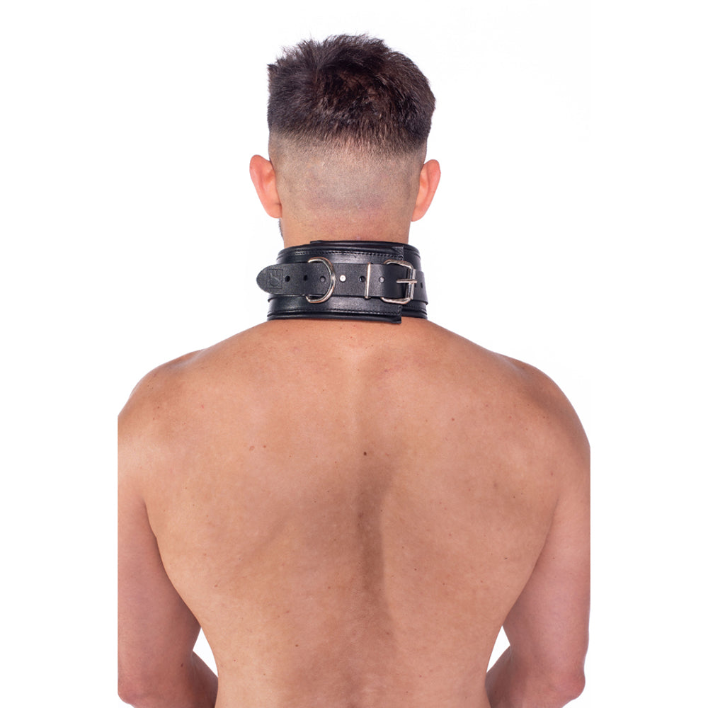 Prowler RED Leather Lockable Collar S/M