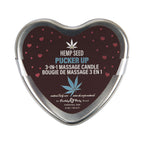 Earthly Body Hemp Seed Valentine''s Day Heart Candle Pre Pack: XOXO, Lip Locked, Pucker Up
