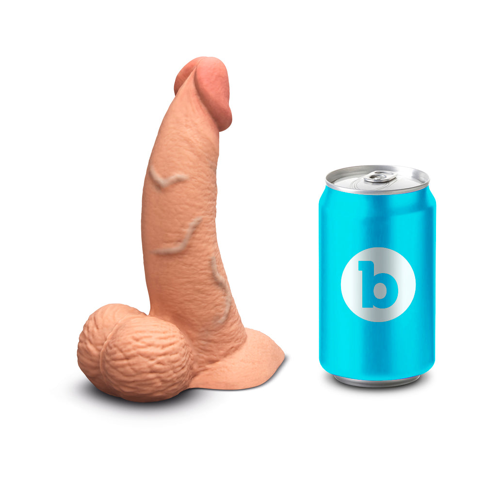 b-Vibe Slipskin Realistic Silicone Dildo 6.5 in. Curved Mocha